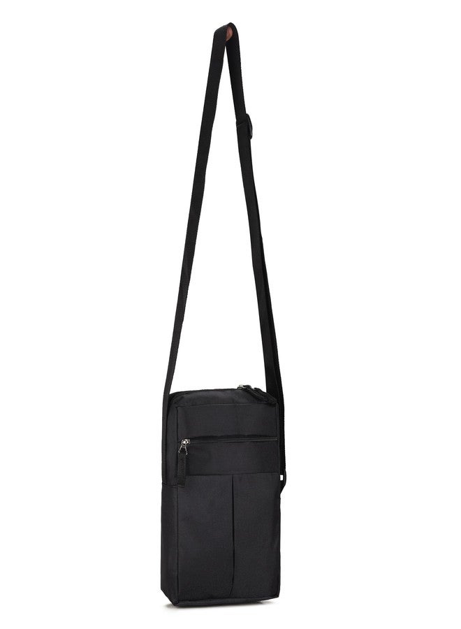 SKUGG Compact Crossbody Sling Bags for Men & Women |10 Inch Stylish Padded Mini Sling Bag | Travel Side Bag Office Bag Shoulder Bag Travel Pouch Leisure Bag Money Bag for Unisex Adults-Black - Image 5